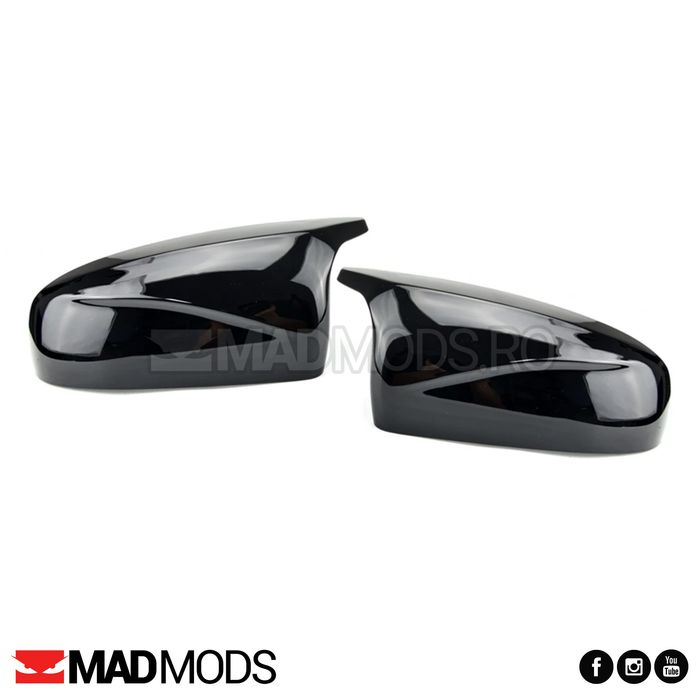 Set capace oglinzi M Performance BMW X5 X6 E70 E71, Negru Lucios
