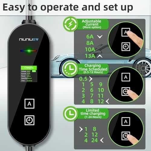 Ново Преносимо зарядно за електромобил Type 2, 3kW, 6–13A, UK щепсел