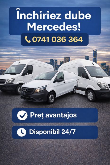 Închiriez dubă marfă – Mercedes Sprinter mediu/lung, Vito