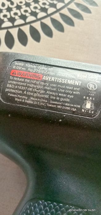 Дрель black and decker 6v