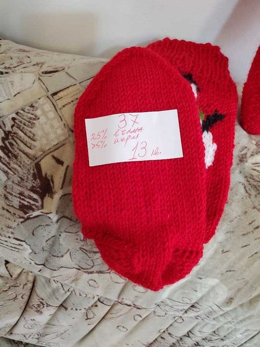 Ръчно плетени дамски чорапи , размер 38