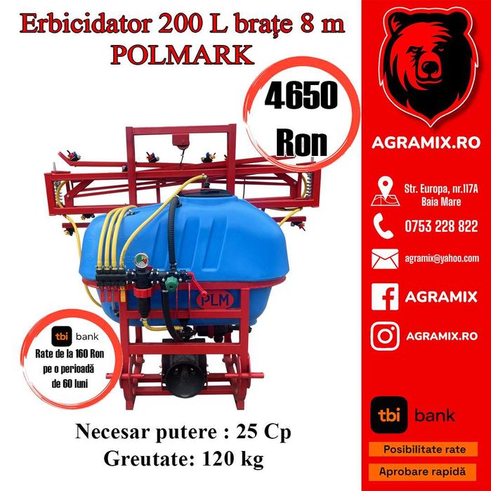 Instalatie de erbicidat 200 l nou Agramix