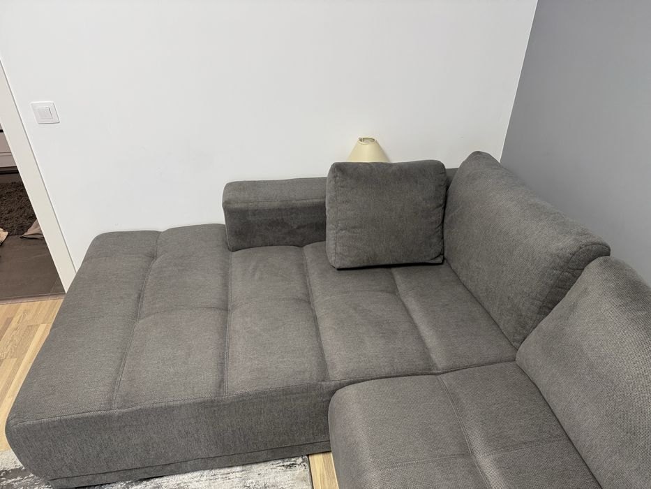 Colțar Mobexpert MONZA 6 locuri, extensibil, gri, 360 cm