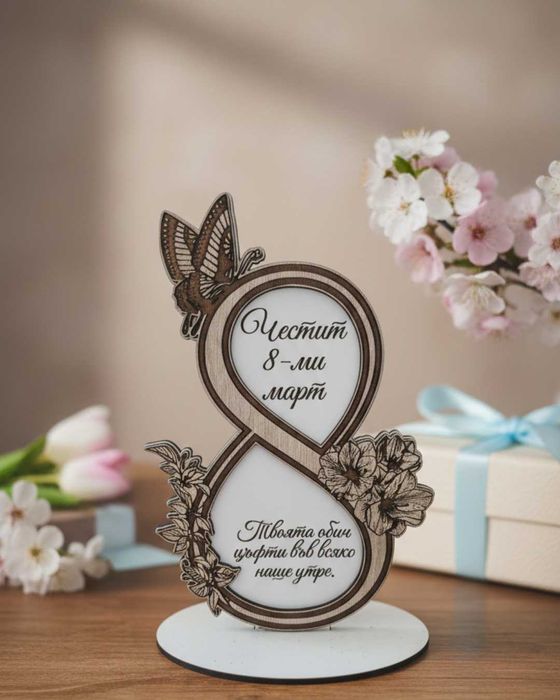 Персонализиран дървен подарък за 8ми Март