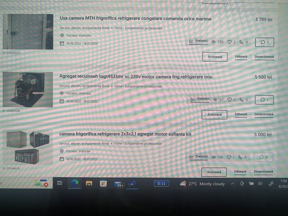 Vitrina frigorifoca refrigerare congelare calcul necesar kit agregat