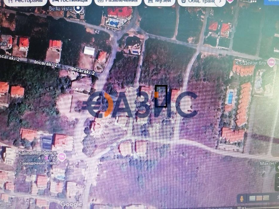 Парцел в регулация, Свети Влас, м. Инцараки, България - 594 кв. м.,