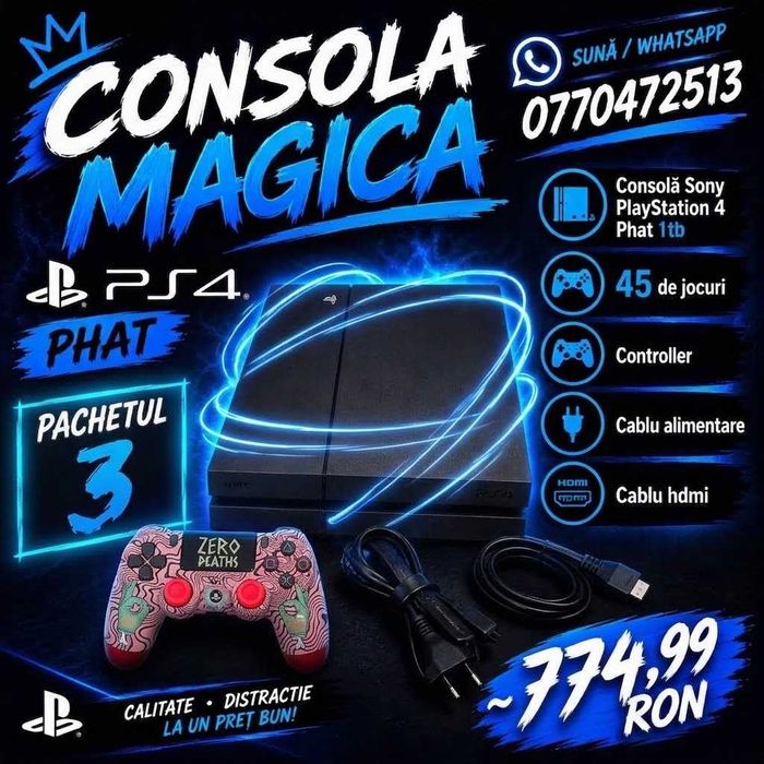 Consola Magica Mai Bun ca PS5 Playstation 4 Slim 1Tb Modat