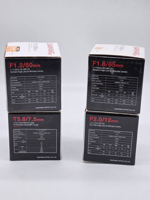 Obiectiv Samyang 7.5mm 12mm 50mm 85mm