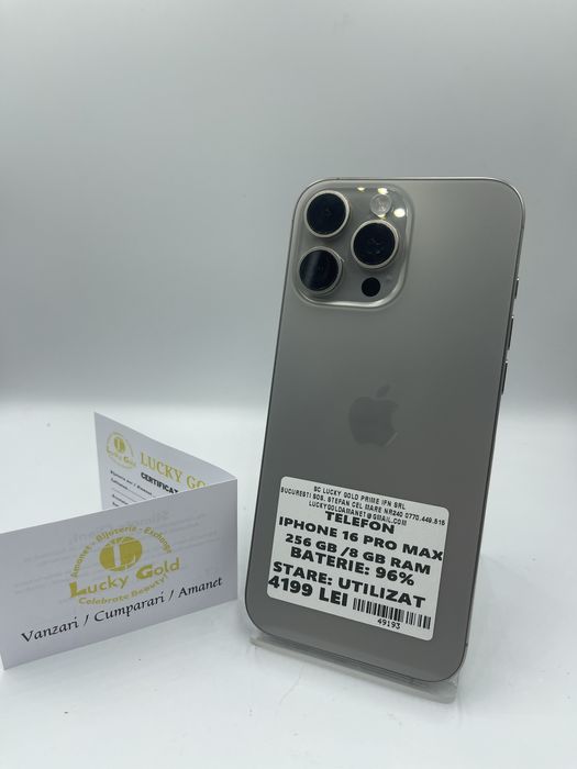 Iphone 16 Pro Max 256GB / 96% Bat FACTURA/GARANTIE #49193