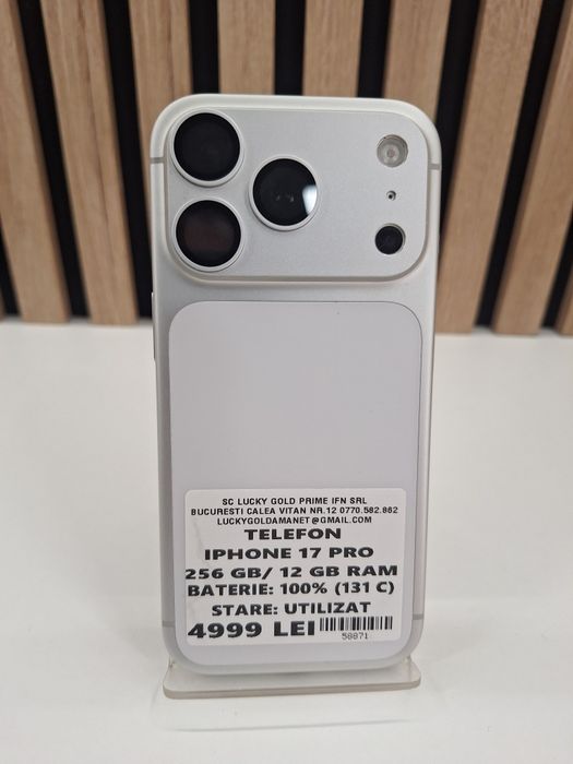 IPhone 17 Pro 256Gb 100% Baterie Garantie/Factura #58871