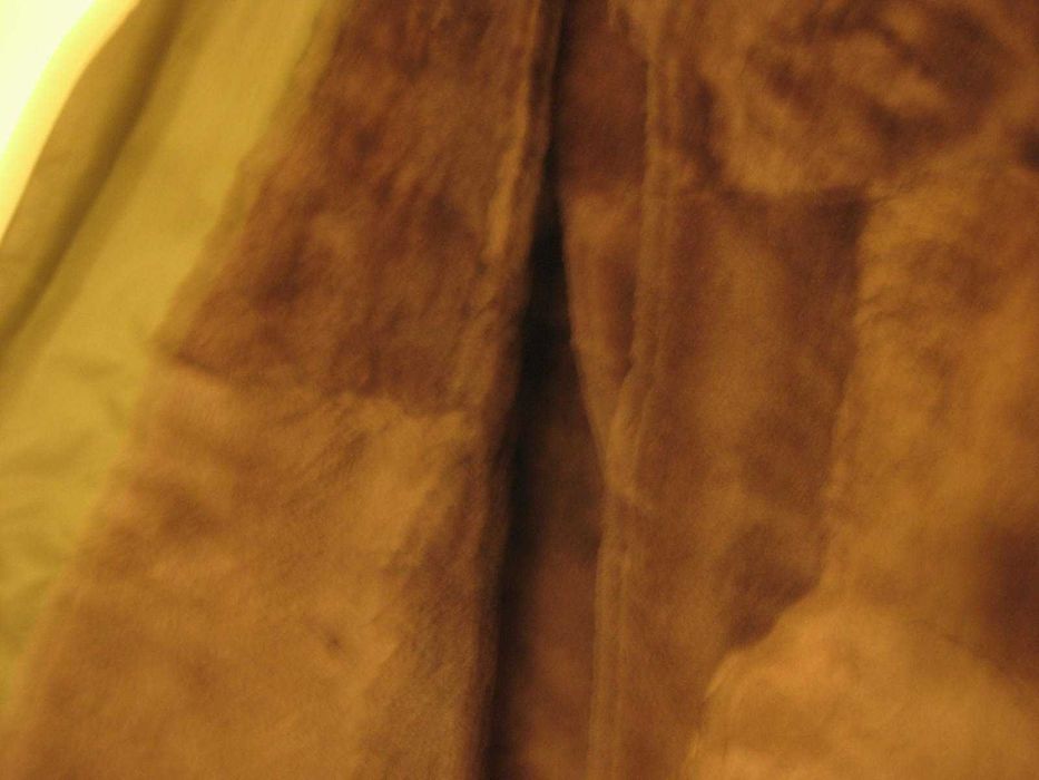 НОВА Шуба , масленозелена , с подплата Овча кожа , № 60