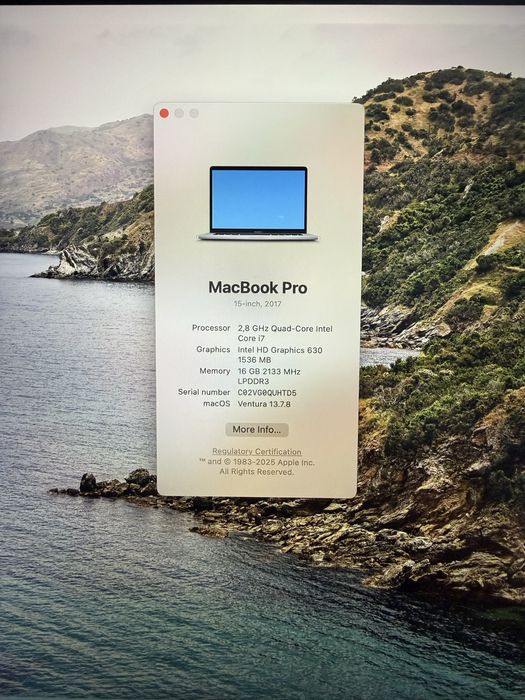 MacBook Pro 15” (2017) i7 / 16GB RAM