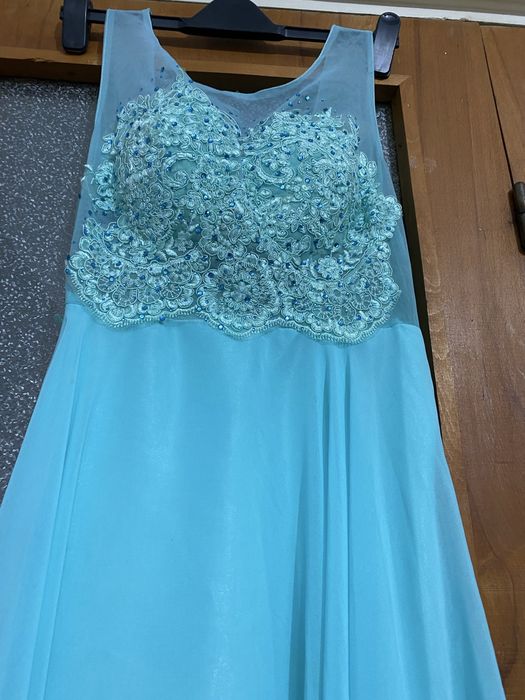 Rochie bijuterie baby blue lunga