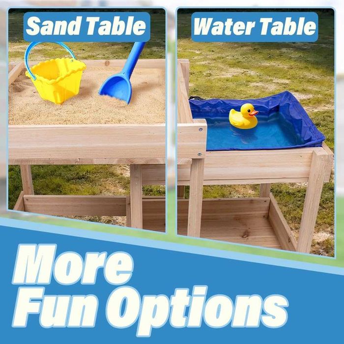 Маса за пясък и вода WodGod, включва голямо прахоустойчиво покривало