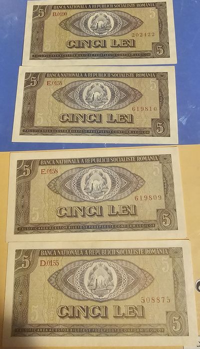Bancnote 5 lei 1966 noi