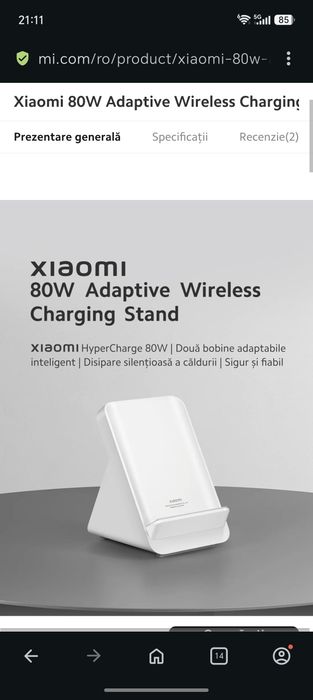 Încarcător Wireless Xiaomi 80 Watti