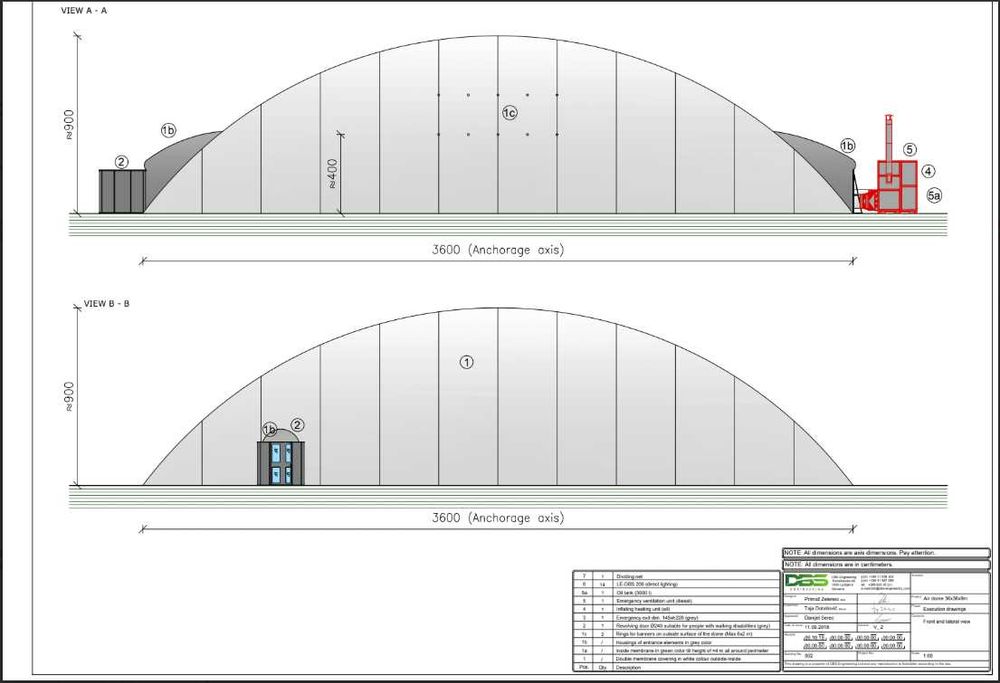 Balon profesional tenis - 2 terenuri - sistem complet PCS Engineering