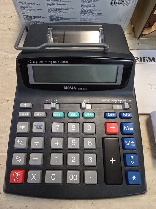 Настольный калькулятор с печатью Sigma новый