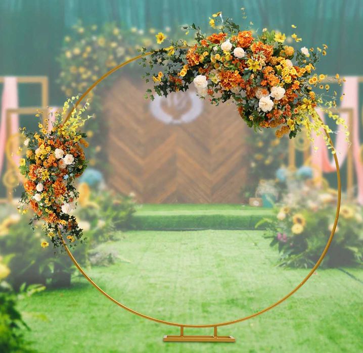 Метална арка за балони 2м златна / украса сватби рожденни дни/