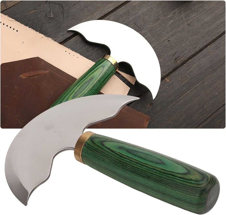 стоманен нож за кожа, полумесец 125 мм