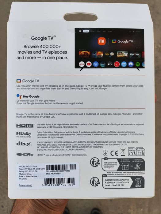 Mi TV Stick 4K 2-го поколения версия приставка продаётся с гарантией