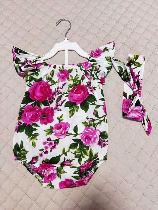 Страхотно бебешко боди със лента за глава