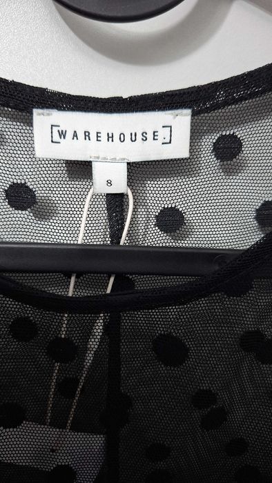 Елегантна черна тюлена рокля с точки – WAREHOUSE