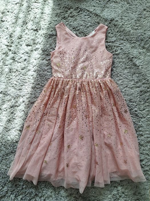Rochie roz cu paiete printesa ocazie/nunta H&M, 8- 9 ani sau 134 cm