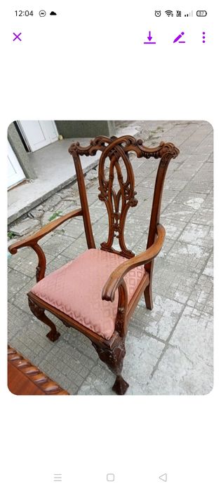 Махагонова маса с 6 стола старина