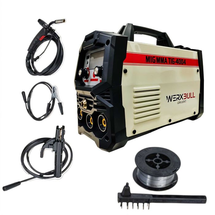 2в1 Телоподаващо Инверторен Електрожен 400А WERKBULL +соларна маска