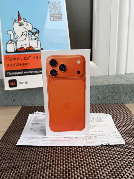 НОВ 24М ГАРАНЦИЯ iPhone 17 Pro Max Лизинг от 49€/мес Cosmic ORANGE 256
