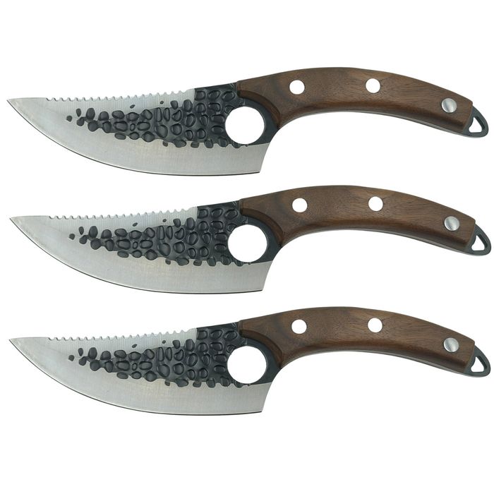 Set 3 cutite macelar IdeallStore®, Shuryo Blade, 27.5 cm, teaca piele