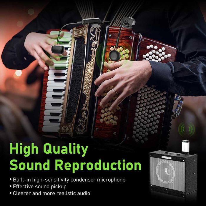 Wireless Dublu microfon pentru Acordeon ACEMIC Q2/AT-5 (Shure, Sennheiser)