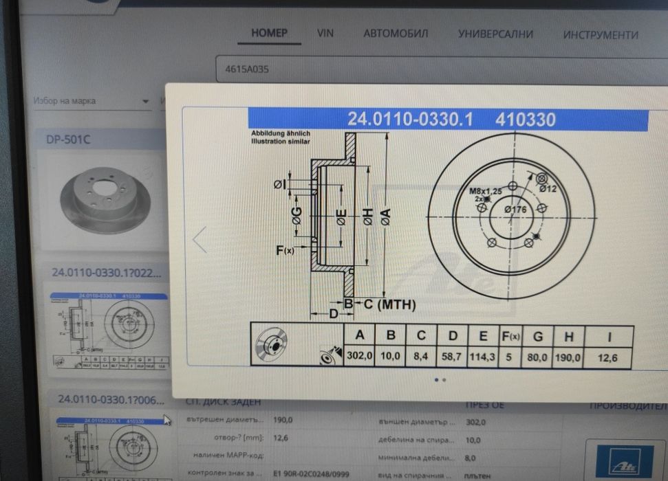 Задни спирачни дискове за Пежо,Мицубиши,Опел и Ситроен НОВИ