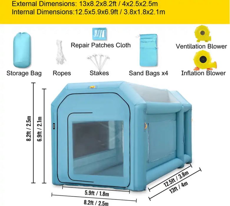 Промоция!! Мобилна Надуваема Камера за боядисване за бояджийски услуги
