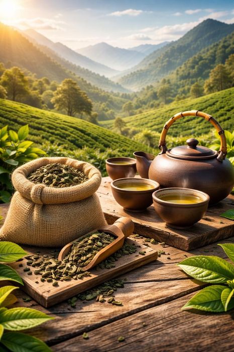 Зеленый чай 25кг в мешке