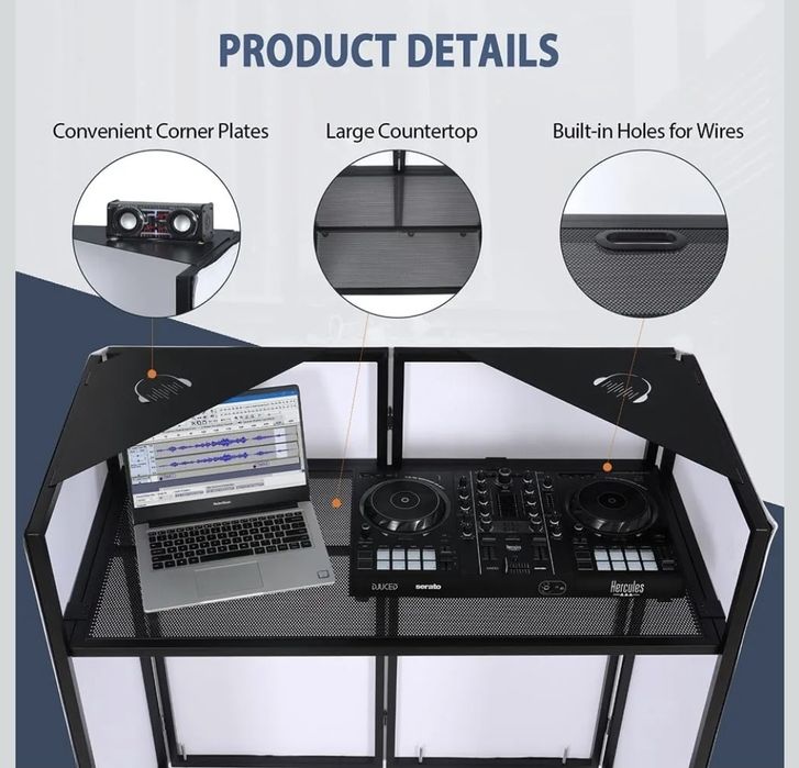 Cabina DJ portabila cu leduri