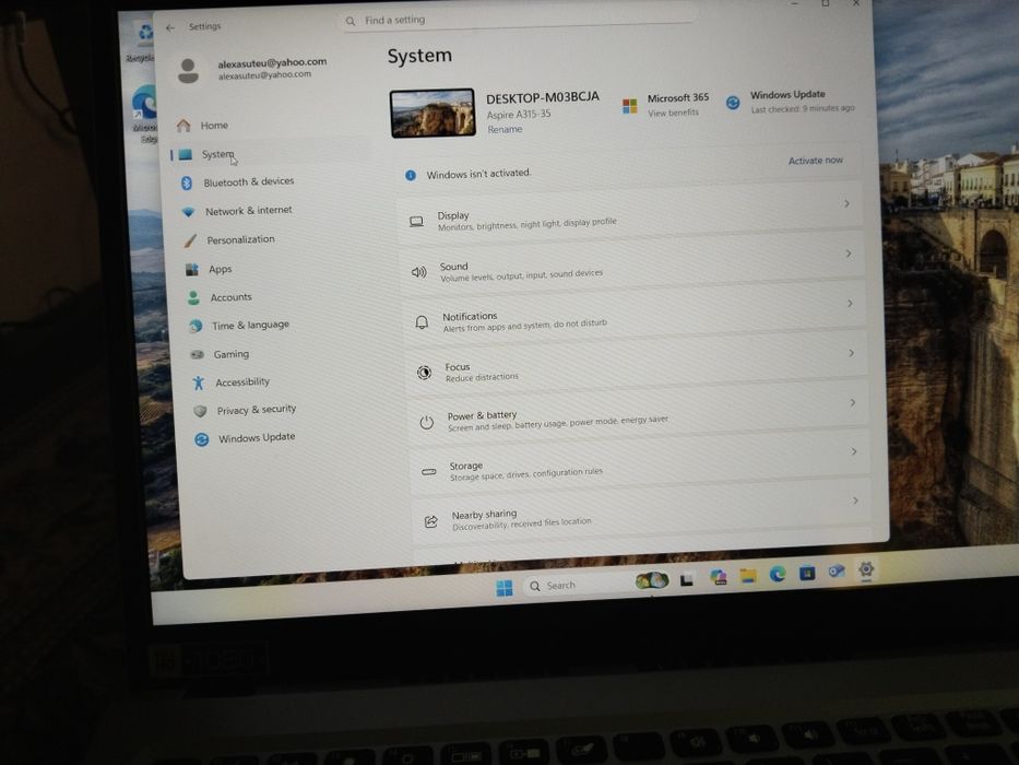 Laptop Acer aspire