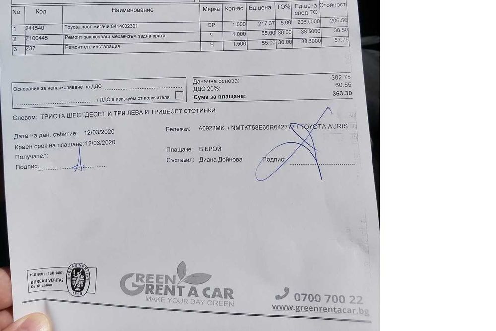 Лост светлини и чистачки за Toyota Auris (NRE15, ZZE15, ADE15, ZRE15)