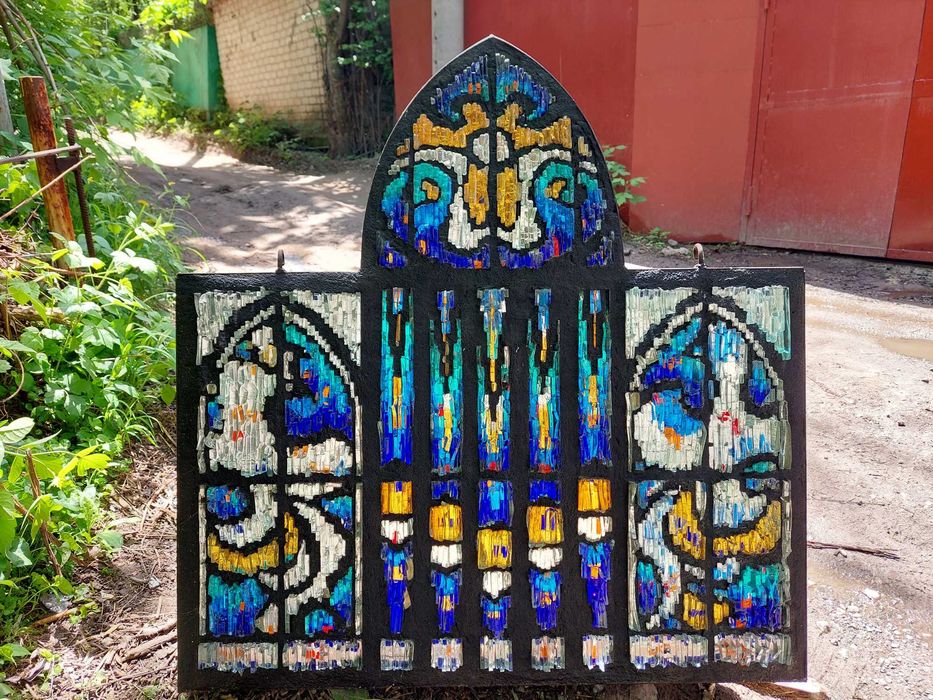 Витраж из цветного хрусталя