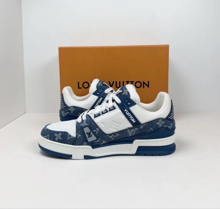 Adidasi Louis Vuitton Trainer Low Navy Color