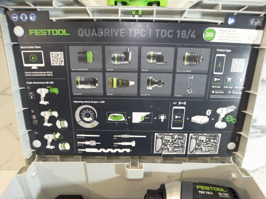 2023 - Festool TDC 18/4 - Четерискоростен винтоверт