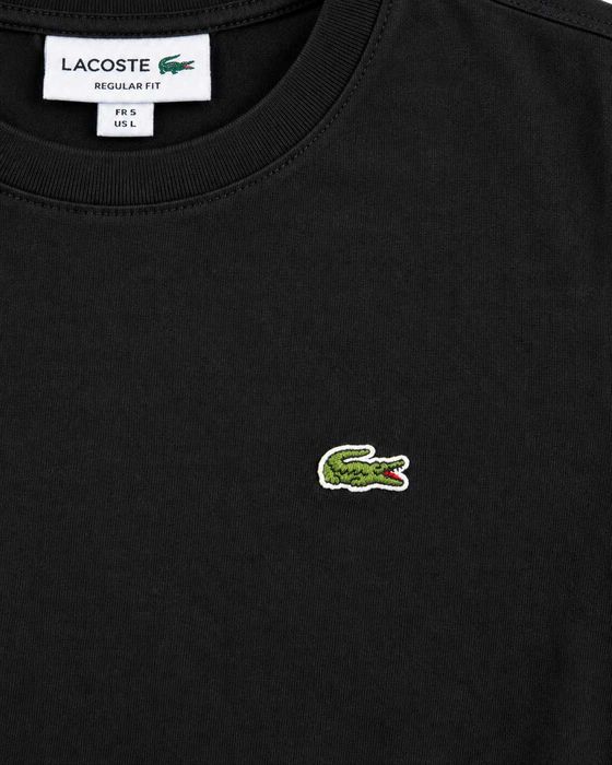Tricou bărbați Lacoste Regular Fit negru cu logo crocodil, mărimea L