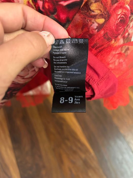 Детска червена рокля Petite fleur