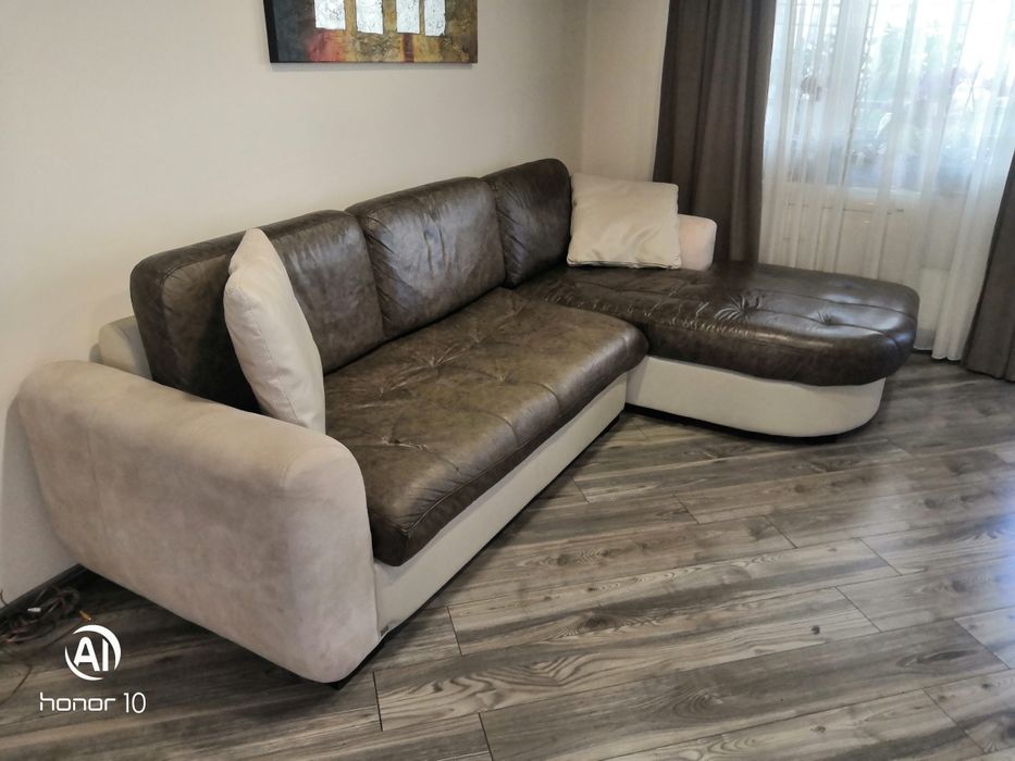 Мека мебел естествена кожа с функция сън с намалена цена.