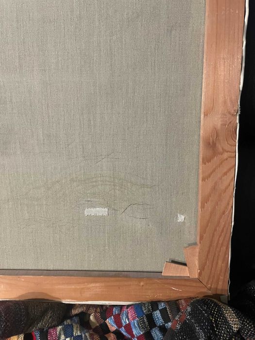 Tablou vechi ulei pe panza - Peisaj Montan Alpin - Semnat