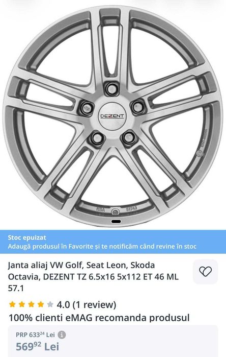 Set jante echipate cu anvelope de vara