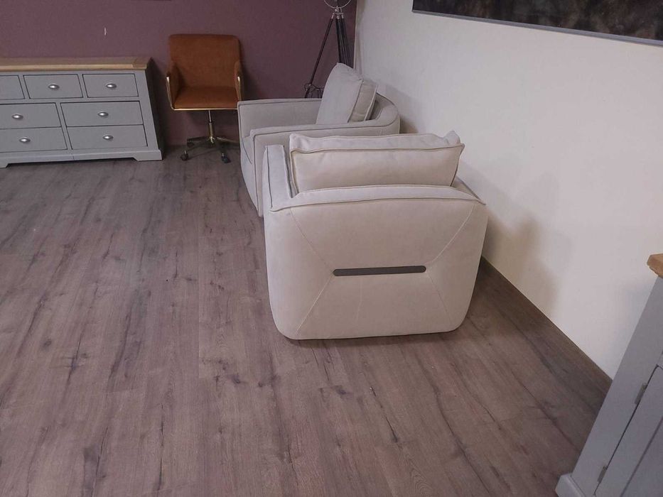 Светло сиви столове от плат 2 броя с фунция - въртене