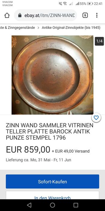 Калаени барокови чинии 1765/1802