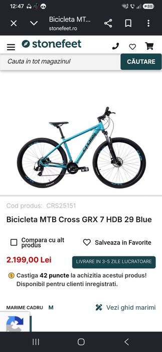 Bicicleta MTB cross marimea S